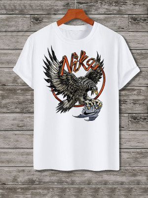 V DAS Printed Men Round Neck White T-Shirt