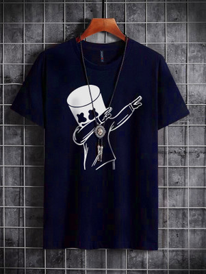 SUPERSQUAD Graphic Print Men Round Neck Dark Blue T-Shirt