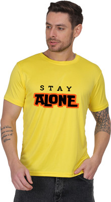 Fabrio Graphic Print Men Round Neck Yellow T-Shirt