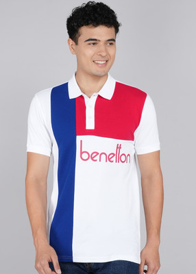 United Colors of Benetton Colorblock Men Polo Neck Multicolor T-Shirt