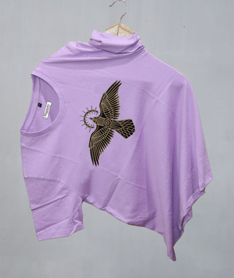 Magneto Printed Men Round Neck Purple T-Shirt
