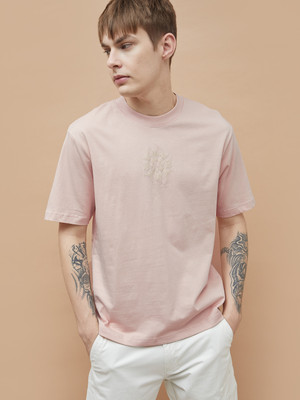 Forca by Lifestyle Solid Men Crew Neck Pink T-Shirt