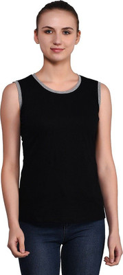 Lawful Casual Solid Women Round Neck Black T-Shirt