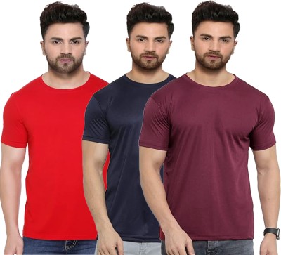 UMMISS Solid Men Round Neck Multicolor T-Shirt