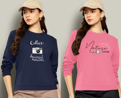 BelleBird Printed Women Round Neck Multicolor T-Shirt