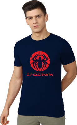 London Crew Superhero Men Round Neck Navy Blue T-Shirt