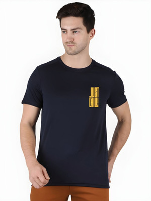 SZN Graphic Print Men Round Neck Dark Blue T-Shirt
