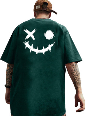 Tabadtod Printed Men Round Neck Reversible Green T-Shirt