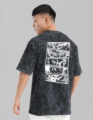 Hoffbuddy Graphic Print, Washed Men Crew Neck Grey T-Shirt