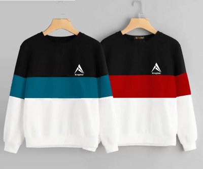 Kroptee Full Sleeve Color Block Men Sweatshirt