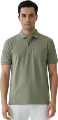 Force NXT Solid Men Polo Neck Light Green T-Shirt