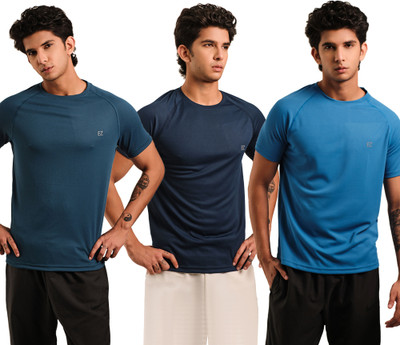 Sirtex Eazy Printed Men Round Neck Blue T-Shirt