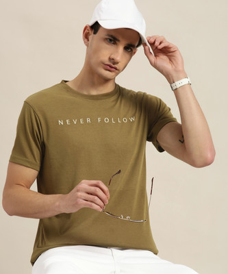 Moda Rapido Typography Men Round Neck Dark Green T-Shirt