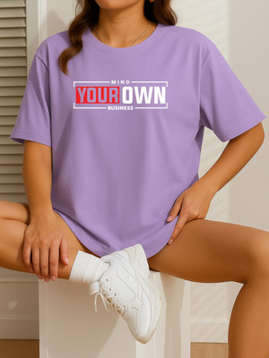 SZN Graphic Print Women Round Neck Purple T-Shirt