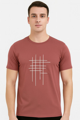 Pavis Graphic Print Men Round Neck Red T-Shirt