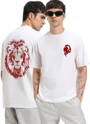 Elibolz Printed Men Round Neck White T-Shirt
