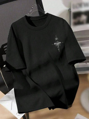 requin Printed Men Round Neck Black T-Shirt