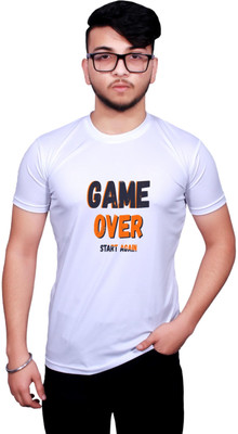 KRYONIX Typography Men Round Neck White T-Shirt