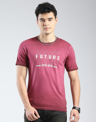 Rock.it Printed Men Round Neck Brown T-Shirt