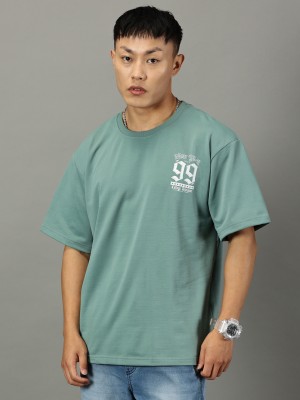 RodZen Printed Men Round Neck Green T-Shirt