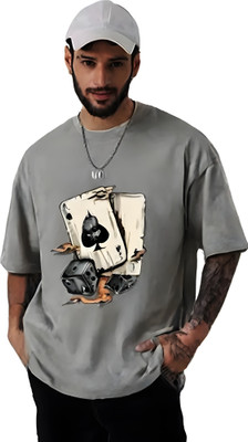 COPEHI Printed Men Round Neck Grey T-Shirt