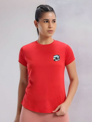 SZN Graphic Print Women Round Neck Red T-Shirt