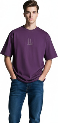 Loyl Legacy Solid Men Round Neck Purple T-Shirt