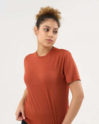 DCYPHR Solid Women Round Neck Orange T-Shirt