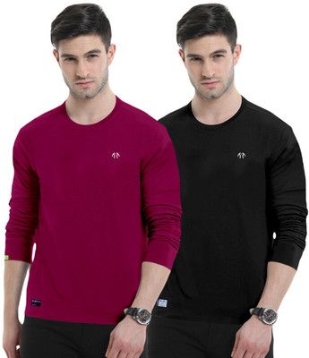 Triptee Solid Men Round Neck Multicolor T-Shirt