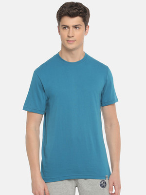 Macroman M-Series Solid Men Round Neck Blue T-Shirt