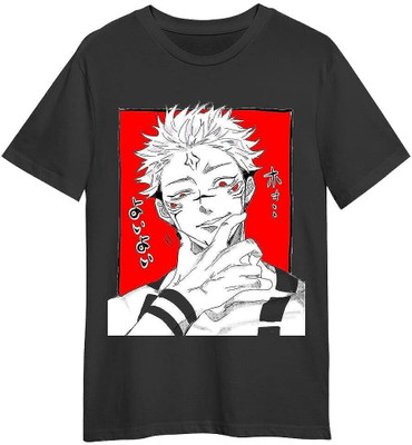 ON TREND Printed Men Round Neck Black T-Shirt