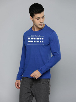R.Code by The Roadster Life Co. Graphic Print Men Round Neck Blue T-Shirt