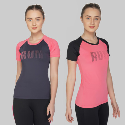 VECTOR X Colorblock Women Round Neck Multicolor T-Shirt