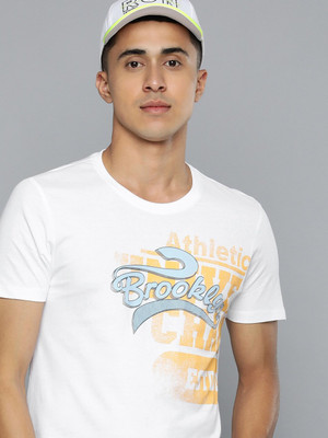 FLYING MACHINE Printed Men Round Neck White T-Shirt