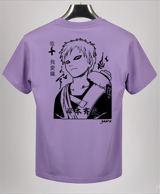 BROP Graphic Print Men Round Neck Purple T-Shirt
