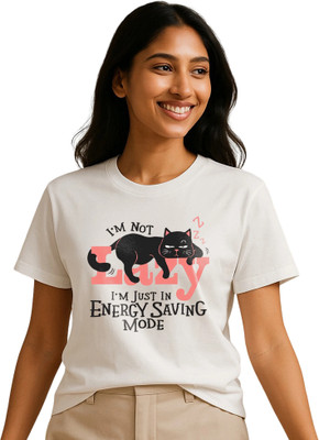 Rimore Clothing Printed Women Round Neck White T-Shirt