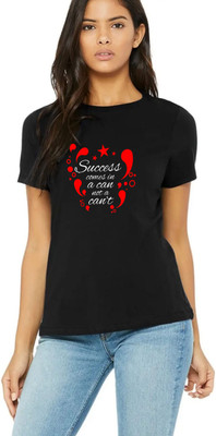 Nilan Tees Wear Graphic Print Women Round Neck Black T-Shirt