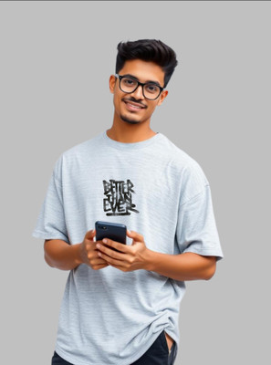 UrGear Printed Men Round Neck White T-Shirt