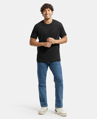 SPOWEARY Solid Men Round Neck Black T-Shirt