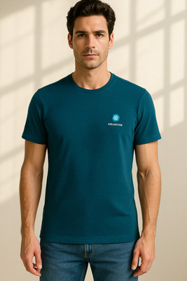 Sportz Fit Solid Men Round Neck Blue T-Shirt