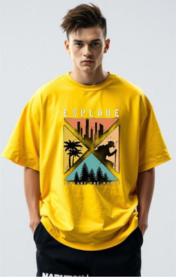 BLOSSOMTRADER Printed Men Round Neck Multicolor T-Shirt