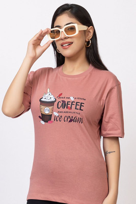 HouseOfCommon Graphic Print Women Round Neck Multicolor T-Shirt
