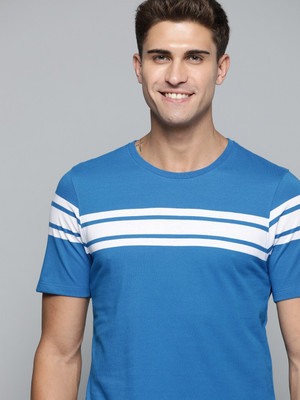Mast & Harbour Printed Men Round Neck Blue T-Shirt