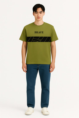 Clever Fox Solid Men Round Neck Dark Green T-Shirt