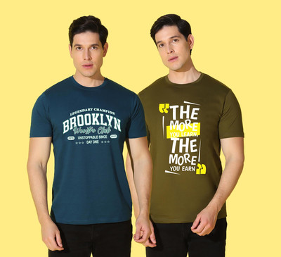 WOOSTRO Typography, Solid Men Round Neck Multicolor T-Shirt