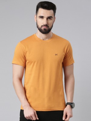Force NXT Solid Men Round Neck Orange T-Shirt