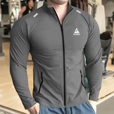 SCOWET Printed Men Henley Neck Grey T-Shirt