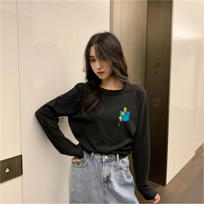 PeakWear Solid Women Round Neck Black T-Shirt