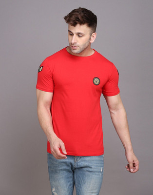 GEUM Printed Men Round Neck Red T-Shirt