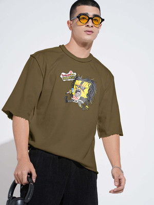 SHOWOFFFF Graphic Print Men Round Neck Green T-Shirt